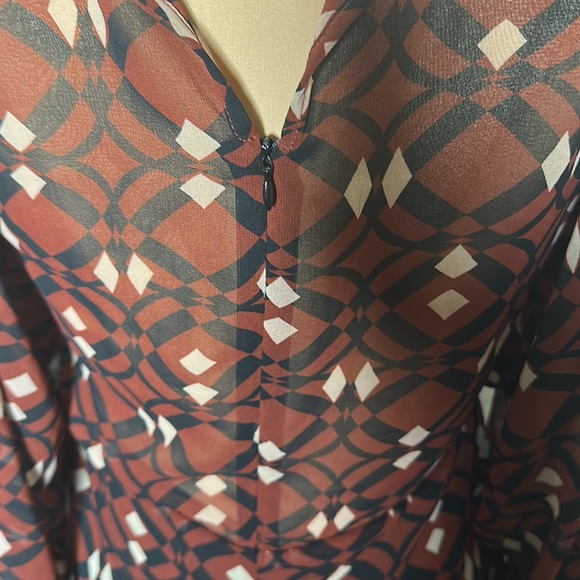 Zara Geometric Design Classy L/S Dress szL - Picture 7 of 8